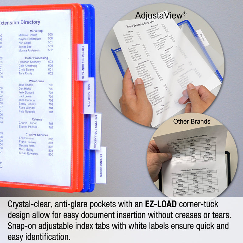 AdjustaView™ 10-Pocket Wall Reference Organizer