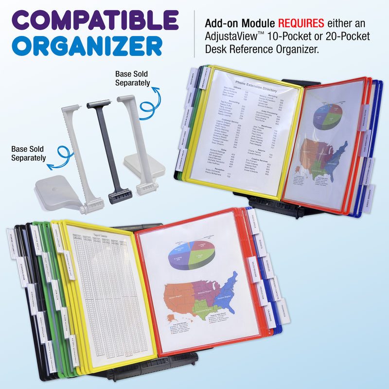 AdjustaView™ 10-Pocket Desk Reference Organizer Pocket Expander (Reference Organizer Not Included)