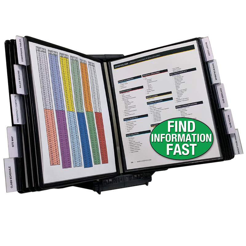 AdjustaView™ 10-Pocket Document Display Desk Reference Organizer
