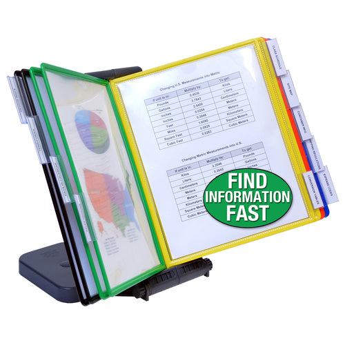 AdjustaView™ 10-Pocket Document Display Desk Reference Organizer