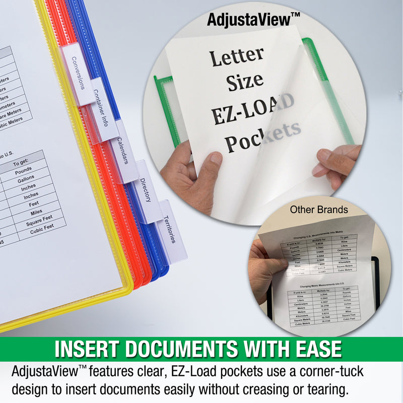 Ultimate Office AdjustaView FastFind 10-Pocket Desktop Reference Display Organizer with EZ Load Pockets to Display 20 Sheets of Your Most Important Letter Sized Documents