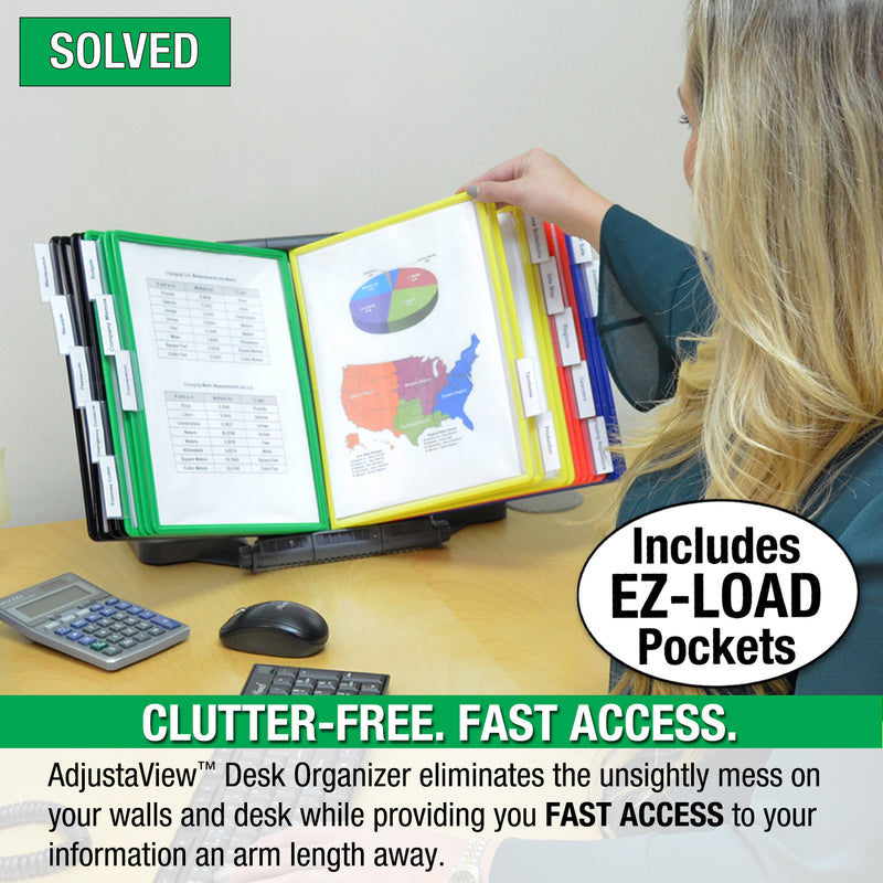 AdjustaView™ 20-Pocket Document Display Desk Reference Organizer