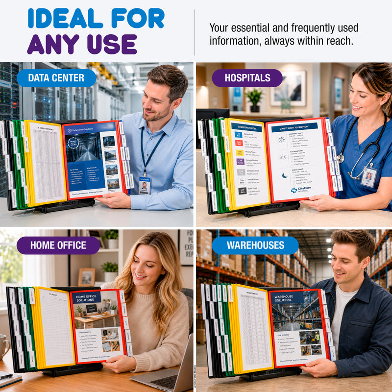 AdjustaView™ 20-Pocket Document Display Desk Reference Organizer