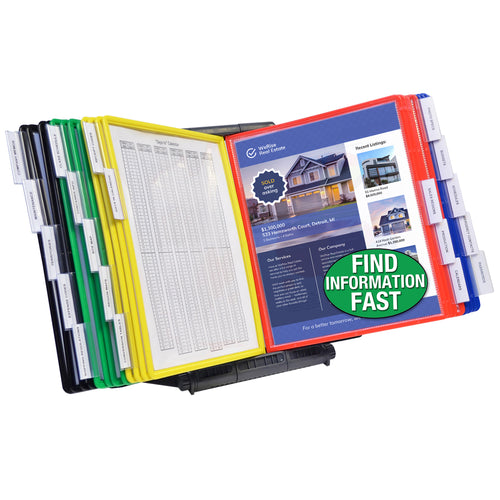 AdjustaView™ 20-Pocket Document Display Desk Reference Organizer