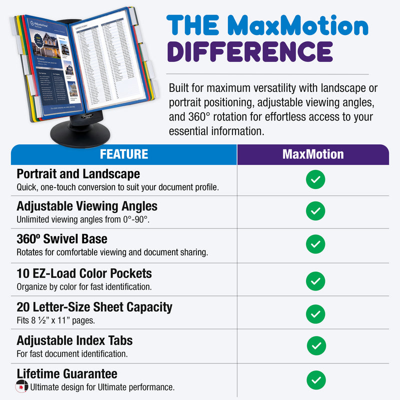 Ultimate Office MAXMOTION 10-Pocket Desk Reference Display Organizer