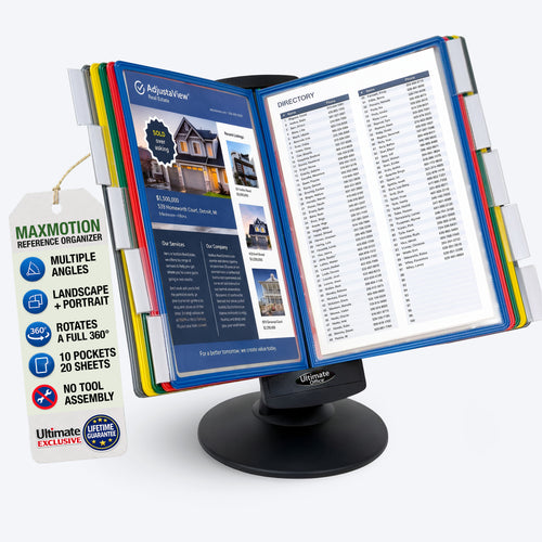 Ultimate Office MAXMOTION 10-Pocket Desk Reference Display Organizer