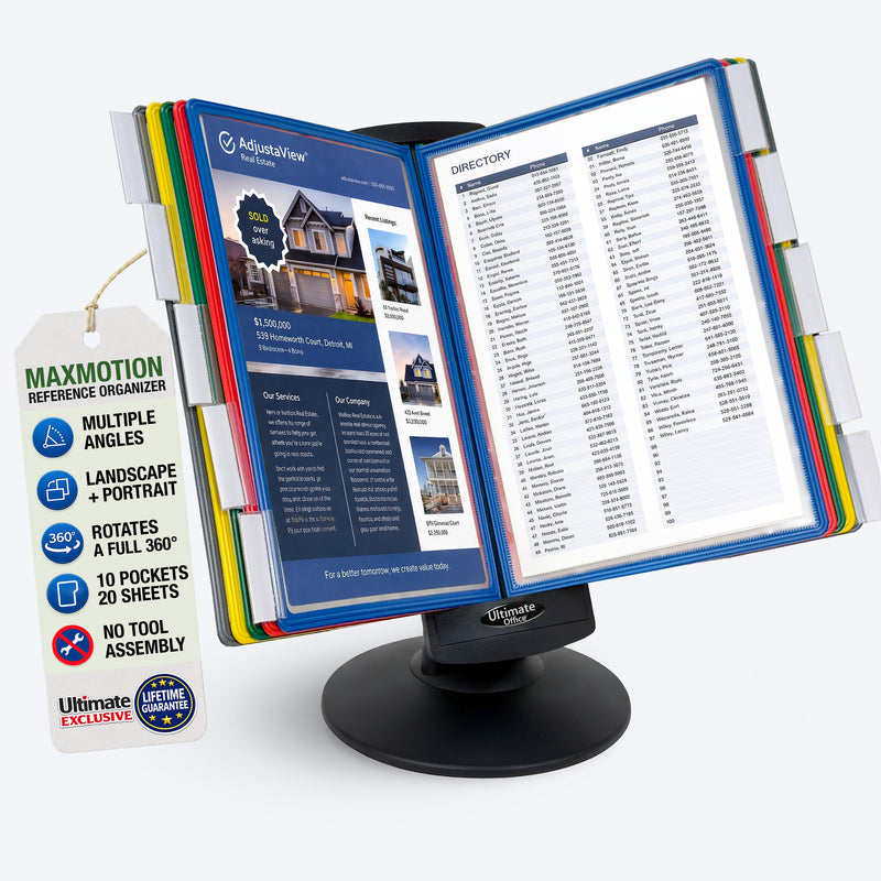 Ultimate Office MAXMOTION 10-Pocket Desk Reference Display Organizer