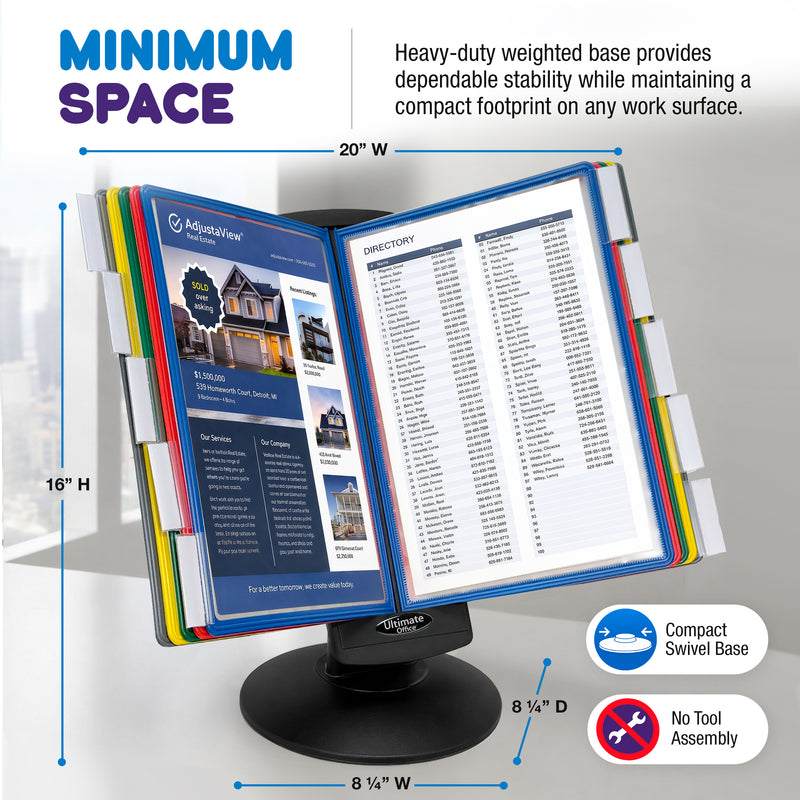 Ultimate Office MAXMOTION 10-Pocket Desk Reference Display Organizer