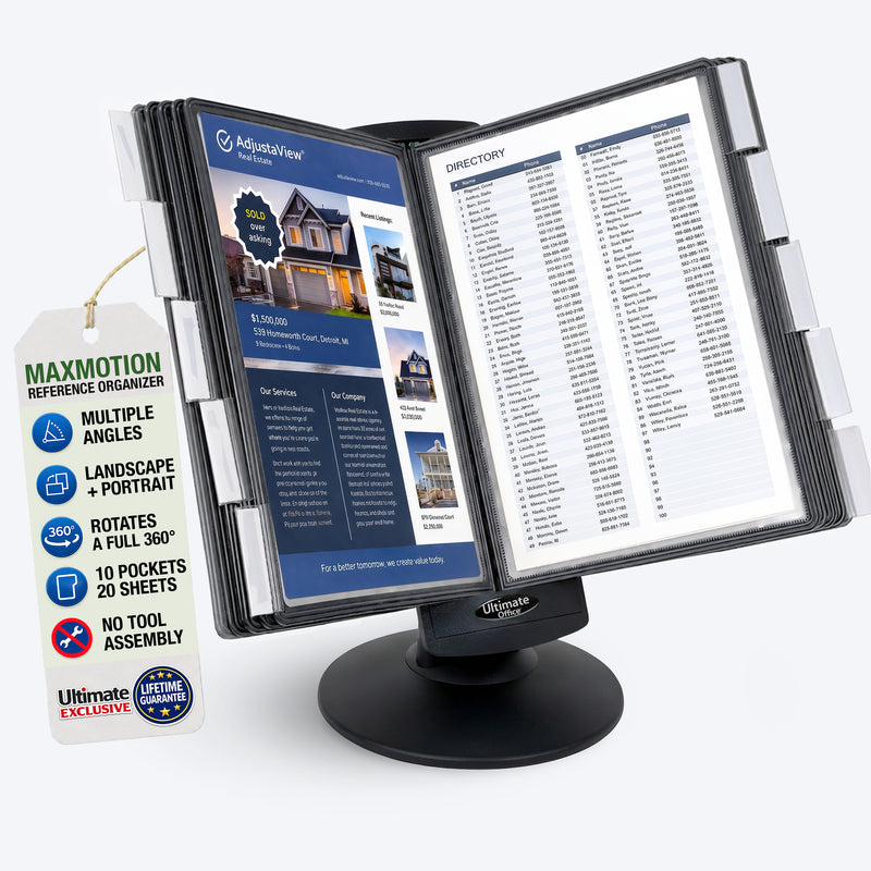 Ultimate Office MAXMOTION 10-Pocket Desk Reference Display Organizer