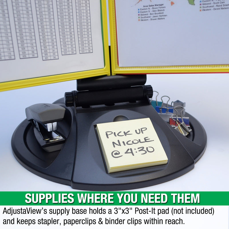 AdjustaView™ 10-Pocket Desk Reference Organizer with Supplies Storage Base