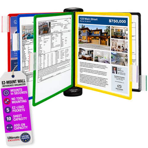 Ultimate Office EZ-MOUNT 5-Pocket WALL Reference Display Organizer
