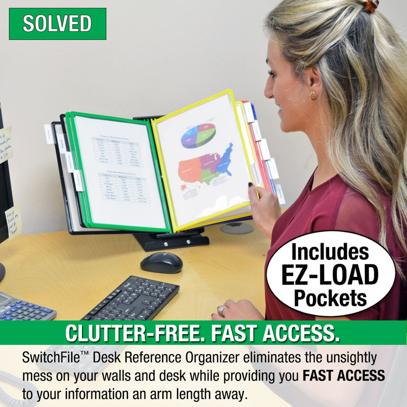 SwitchFile™ 10-Pocket Rotatable Reference Organizer