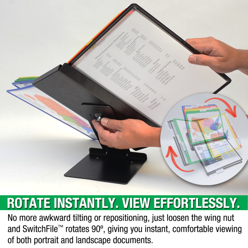 SwitchFile™ 10-Pocket Rotatable Reference Organizer