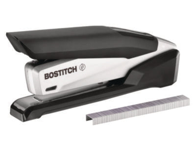 inPOWER+28 Executive One-Finger 3-in-1 Eco-Friendly Desktop Stapler, 28-Sheet Capacity, Black/Silver