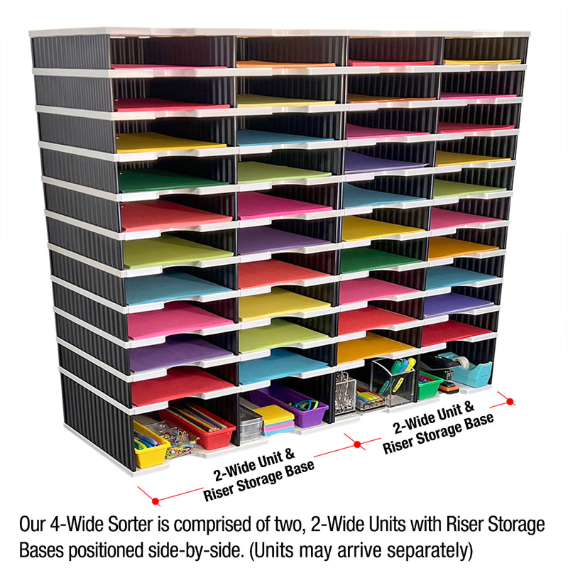 Ultimate Office TierDrop™ PLUS 40-Slot with Riser Storage Base, 38"w Literature, Forms, Mail and Classroom Sorter