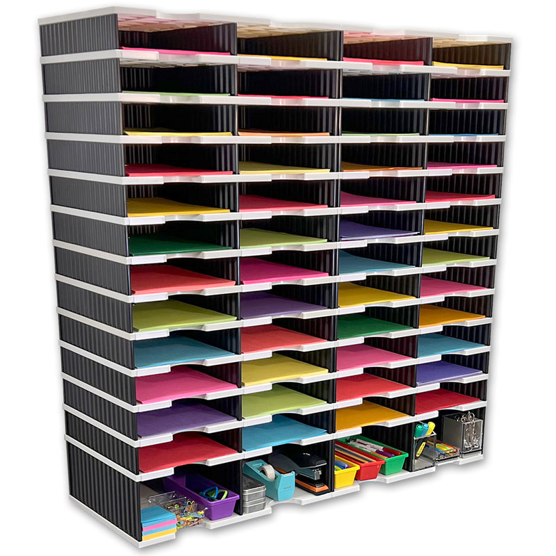 Ultimate Office TierDrop™ PLUS 48-Slot with Riser Storage Base, 38"w Literature, Forms, Mail and Classroom Sorter