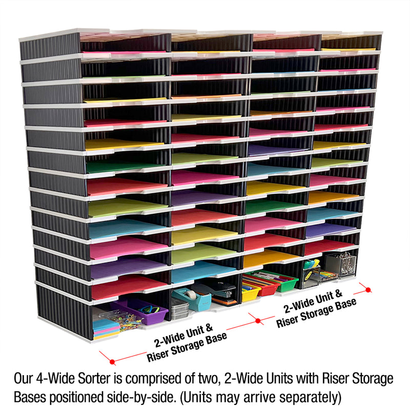 Ultimate Office TierDrop™ PLUS 48-Slot with Riser Storage Base, 38"w Literature, Forms, Mail and Classroom Sorter