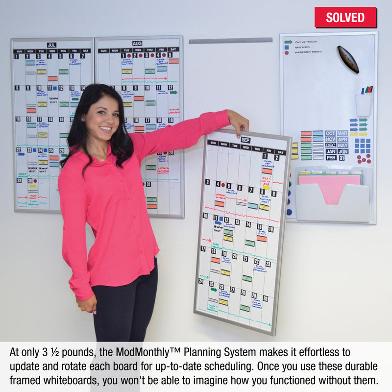 ModMonthly™ Perpetual Planning Board System, Scheduling Kit  Multi-Purpose Panel