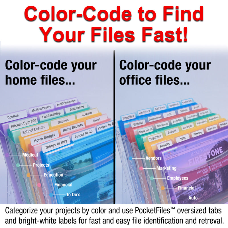 StationMate™ 5-Compartment Inclined StepUp File Desktop Organizer Includes 18, 3rd-Cut PocketFile™ Project Files