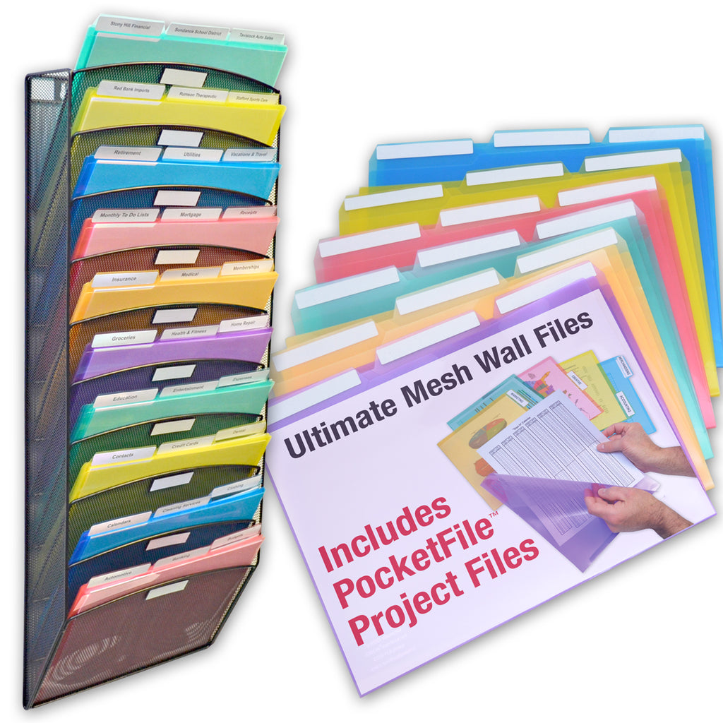 Wall File Chart 10-Slot Mesh Wall File w/ PocketFiles | Ultimate Office