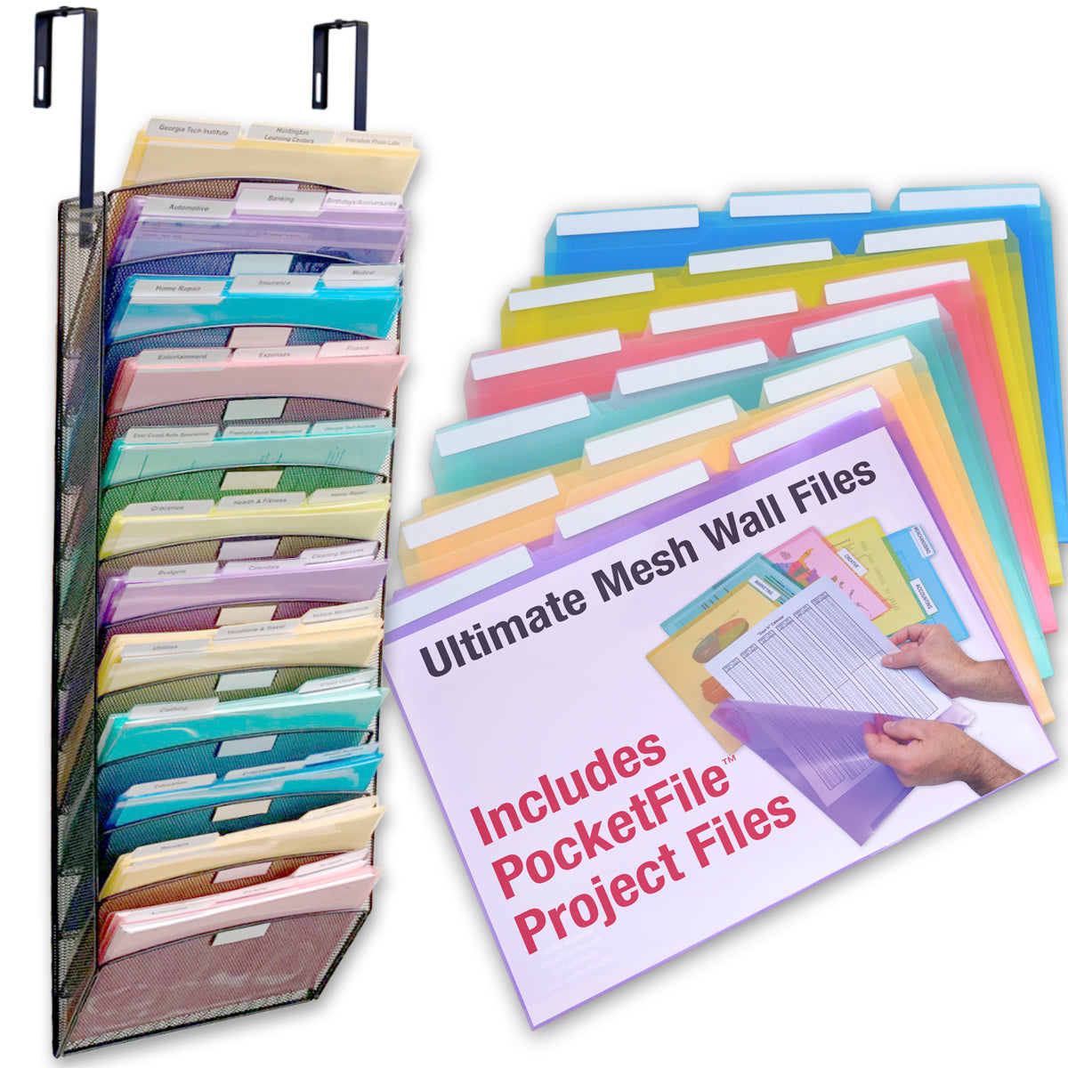 Hanging Wall File Organizer With 4 Pocket Tier - Acrylic Vertical Mail - View #9