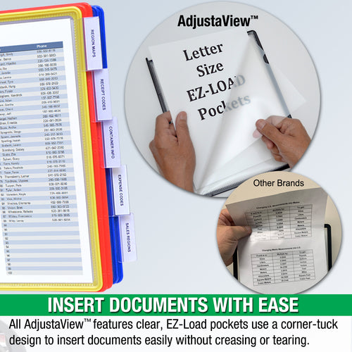 AdjustaView™ 10-Pocket Desk Reference Organizer with Supplies Storage Base