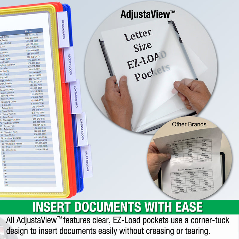 AdjustaView™ 10-Pocket Desk Reference Organizer with Supplies Storage Base