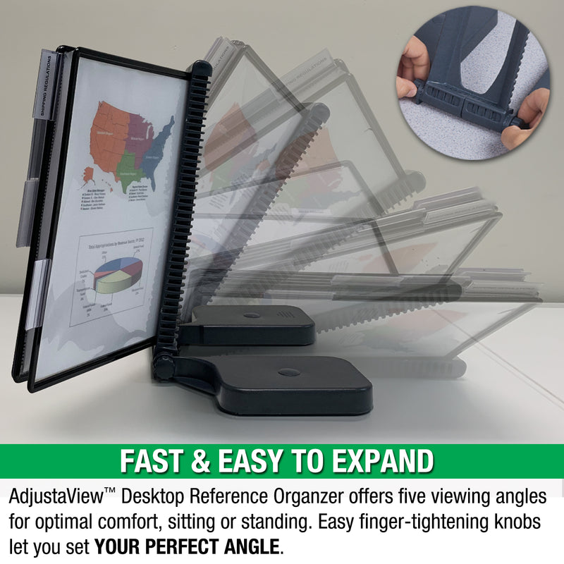 AdjustaView™ 20-Pocket Document Display Desk Reference Organizer