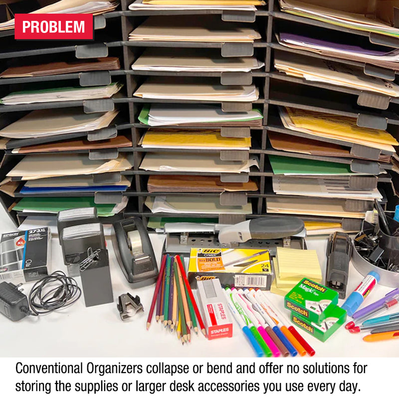Ultimate Office TierDrop™ PLUS 40-Slot with Riser Storage Base, 38"w Literature, Forms, Mail and Classroom Sorter