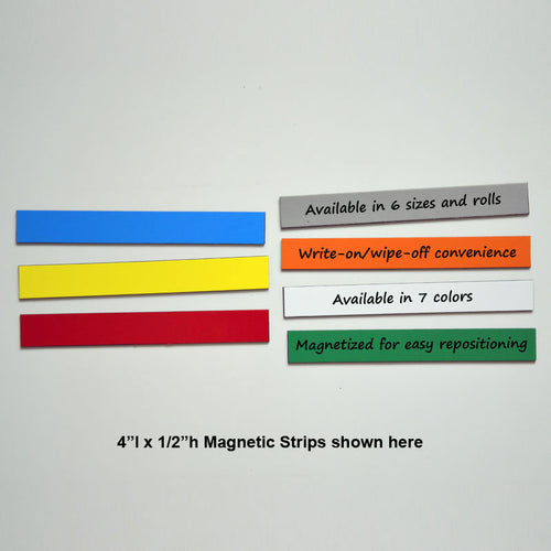 1/2" x 4" Write-On/Wipe-Off Magnets (pack of 25)