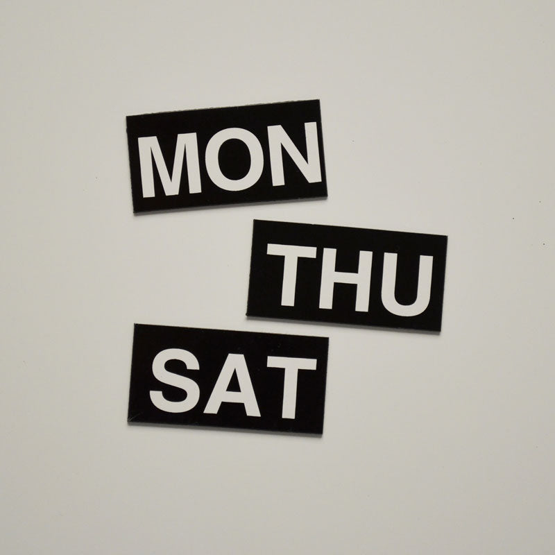 1"  x 2"  Days of the Week Magnet Set