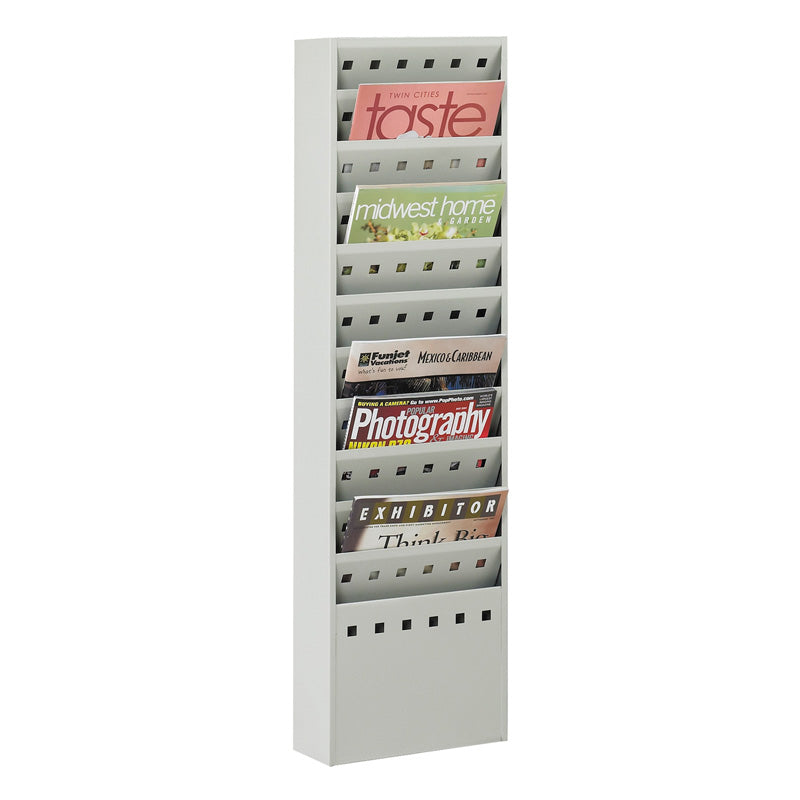 11-Pocket Steel Magazine Rack | Ultimate Office