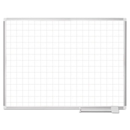 Magnetic Dry-Erase Planning Board w/ 2" x 2" Grid, Aluminum Frame (3' x 4')