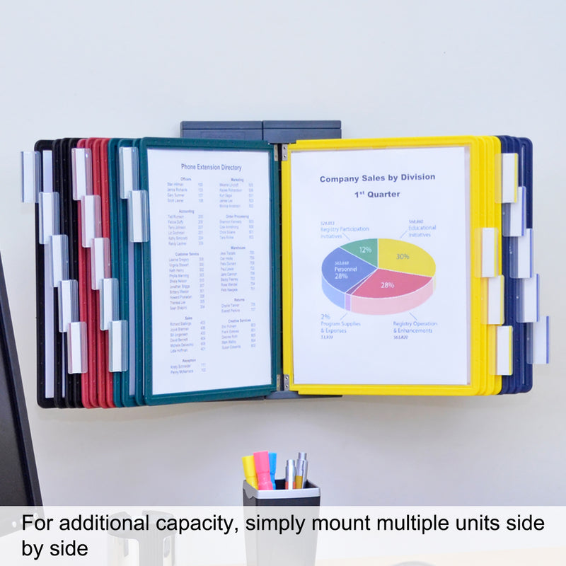 Ultimate Office DocuMate™ 10-Pocket Wall Reference Organizer with Easy-Load Pockets, Steel-Reinforced Pins, and Free Bonus Panel