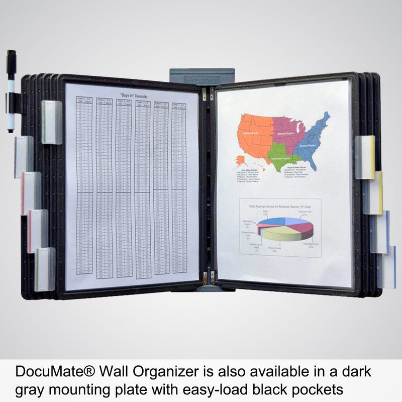 Ultimate Office DocuMate™ 10-Pocket Wall Reference Organizer with Easy-Load Pockets, Steel-Reinforced Pins, and Free Bonus Panel
