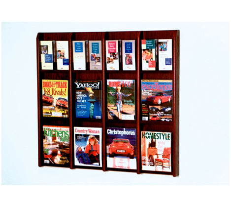 12 Magazine/24 Brochure Acrylic & Oak Wall Display