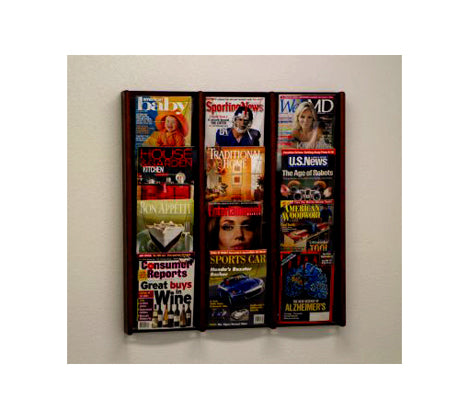 12 Pocket (3Wx4H) Acrylic & Oak Wall Display