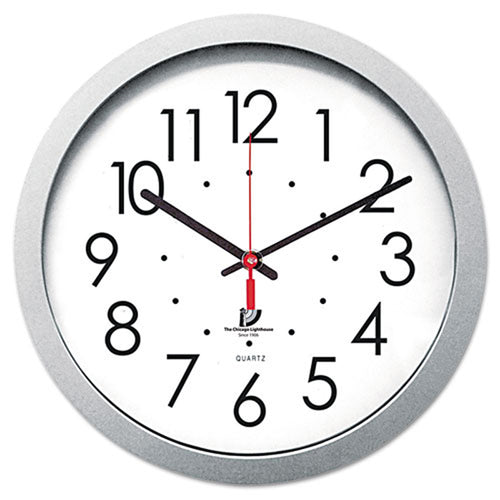 14 1/2" Contemporary Wall Clock, Silver