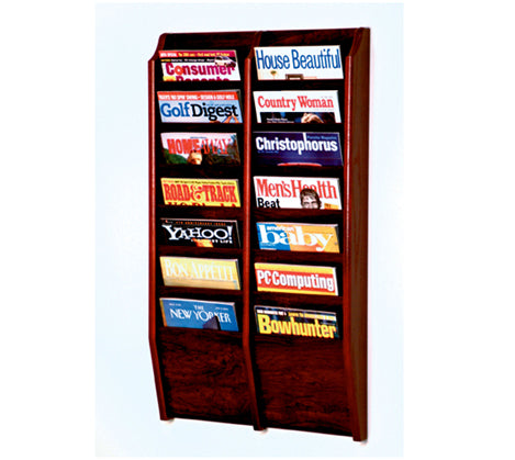 14 Pocket Wall Mount Magazine Rack