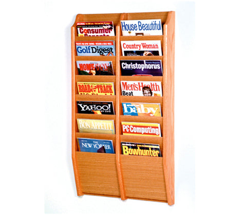 14 Pocket Wall Mount Magazine Rack