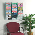 Ultimate Office Literature Display, Magazine Rack 18-Pocket Crystal Clear Cascading Modular Design Takes Up Less Wall Space and Can Be Expanded Top to Bottom and Side by Side Any Time!