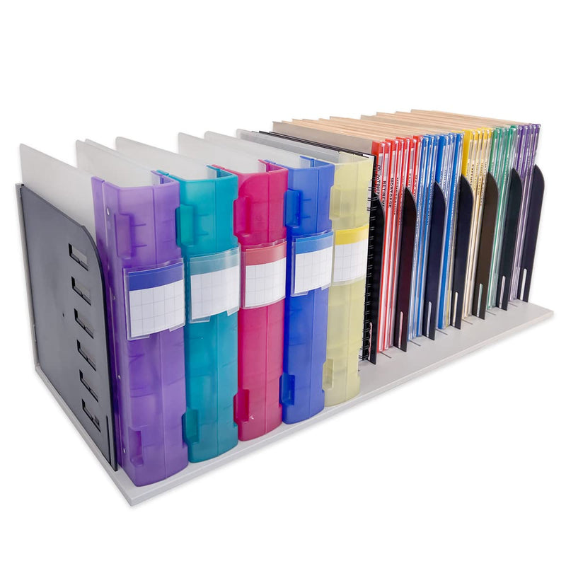 Ultimate Office TierDrop Topper 8 Slot Vertical File Organizer and Sorter with 9 Dividers That Adjust in 1 inch Increments. Converts into a Hanging File Folder Organizer with Included Rail Adapters