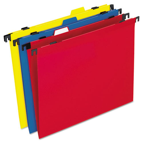 2-in-1 Colored Poly Hanging File Folders w/ Built-In Tabs, 3rd-Cut, Letter (pack of 10), Assorted