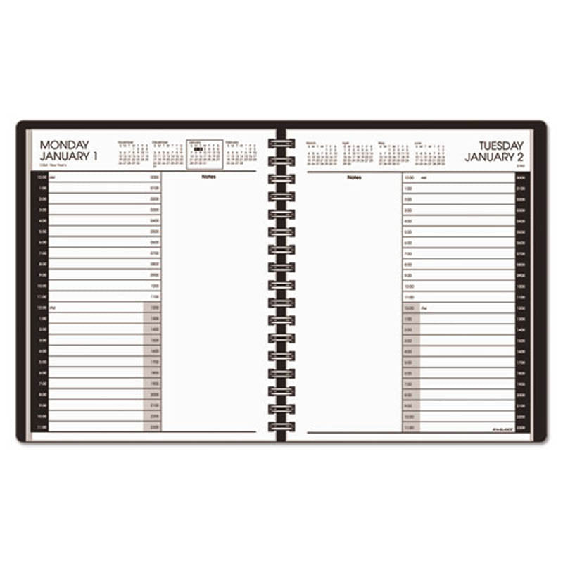 24-Hour Daily Appointment Book, White, 2025
