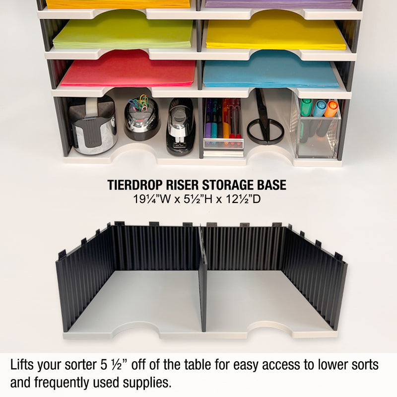 Ultimate Office TierDrop™ PLUS 20-Slot with Riser Storage Base, 19"w Literature, Forms, Mail and Classroom Sorter