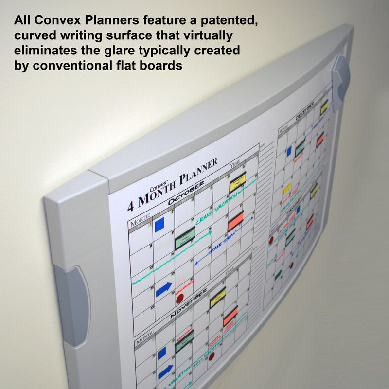 Ultimate Office Convex Dry Erase Design Your Own Planning Board, 36" x 24" Curved Surface with Two Hidden Marker/Storage Drawers and Easy Mount Wall Hardware