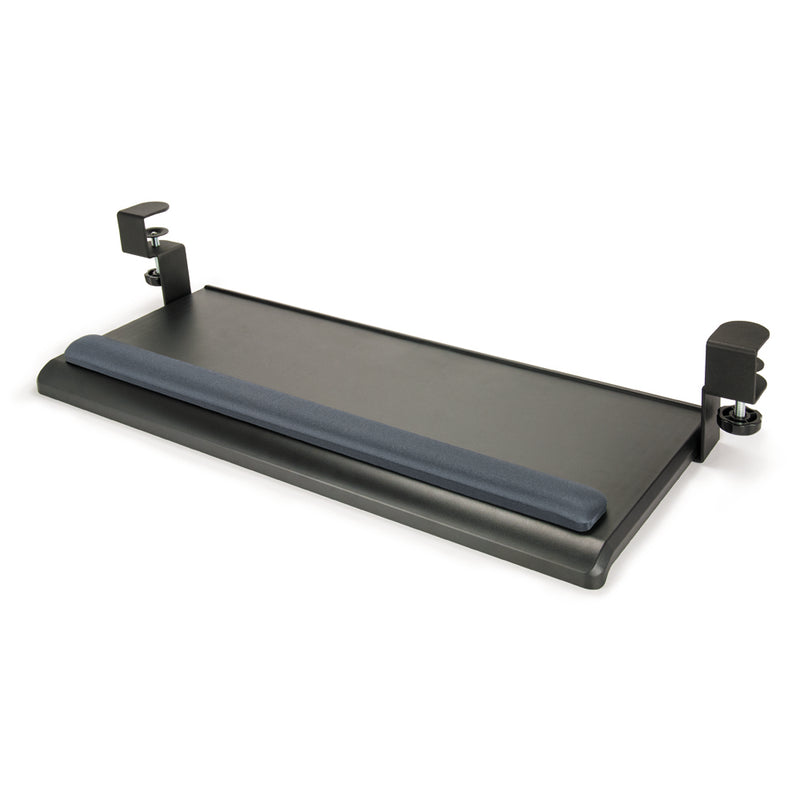 Extra-Wide Desk Clamp Keyboard Tray w/Gel Wristrest