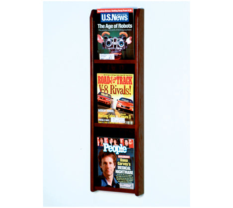 3 Pocket Acrylic & Oak Wall Display
