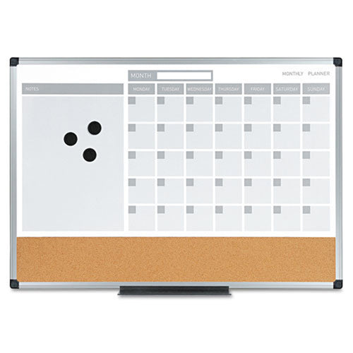 3-in-1 Planner Board, Aluminum Frame