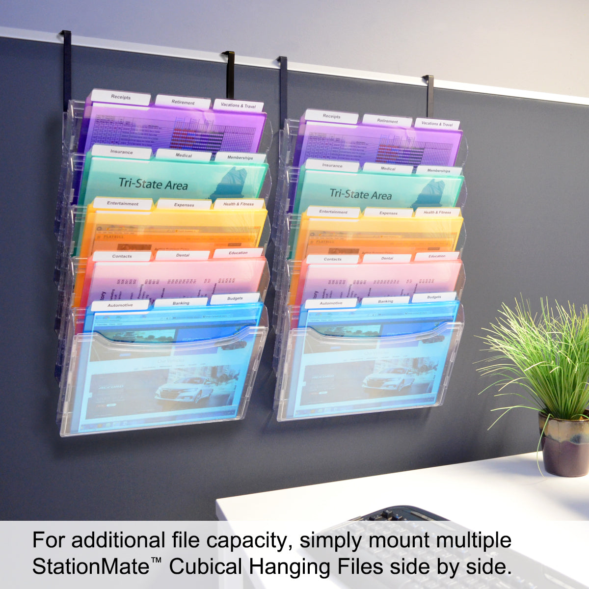 Cubicle Paper Rack StationMate 5-Compartment Cubicle File Organizer | Ultimate Office